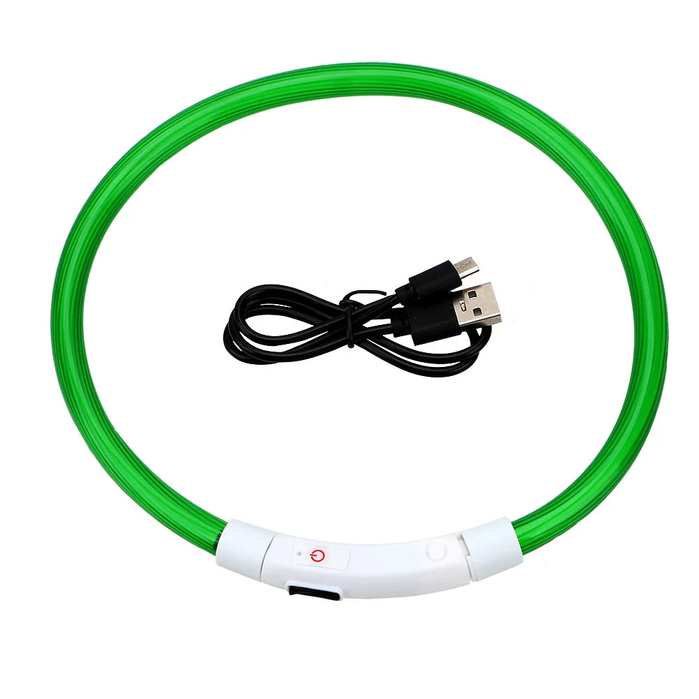 Hund halsband med led ljus
