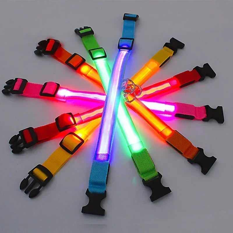 Hund halsband med led ljus