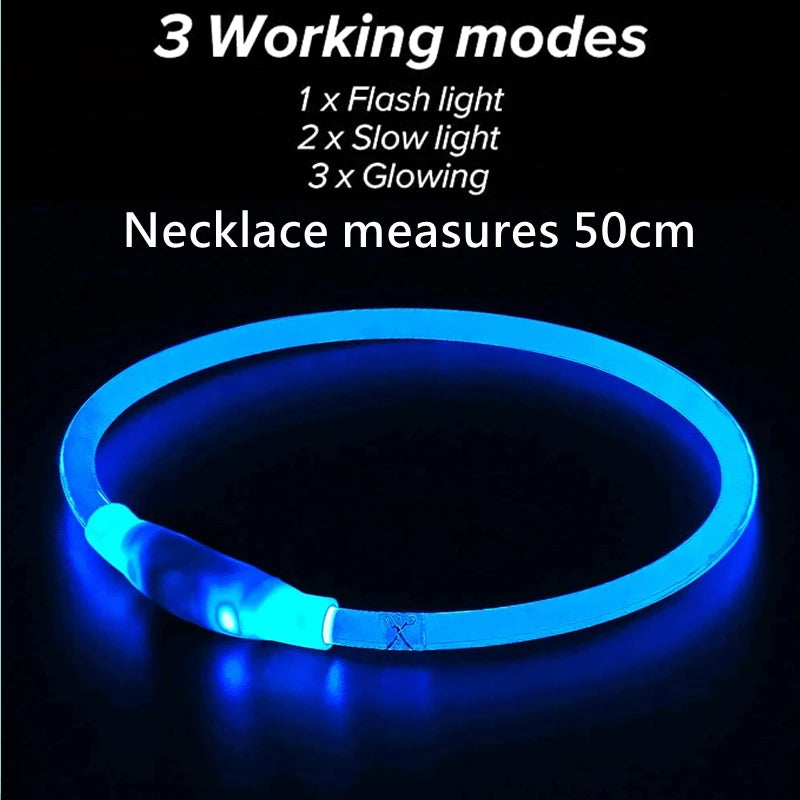 Hund halsband med led ljus