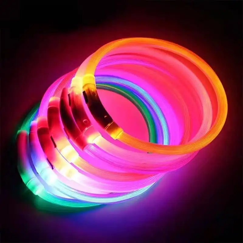 Hund halsband med led ljus