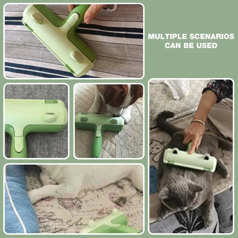 Luddrulle för borttagning av djurhår – tar bort hund- och kattpäls från möbler, kläder och mattor, självrengörande luddrulleborste, rengöringsverktyg för husdjur