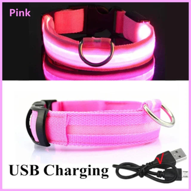 Hund halsband med led ljus