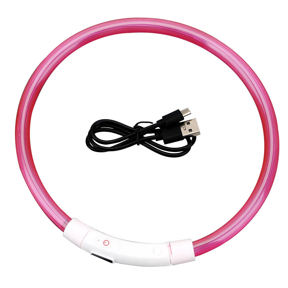 Hund halsband med led ljus