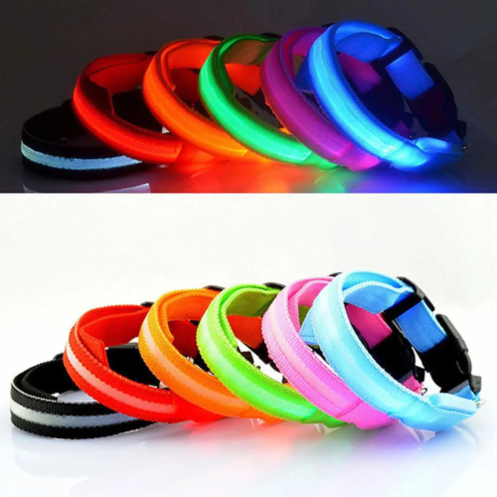 Hund halsband med led ljus