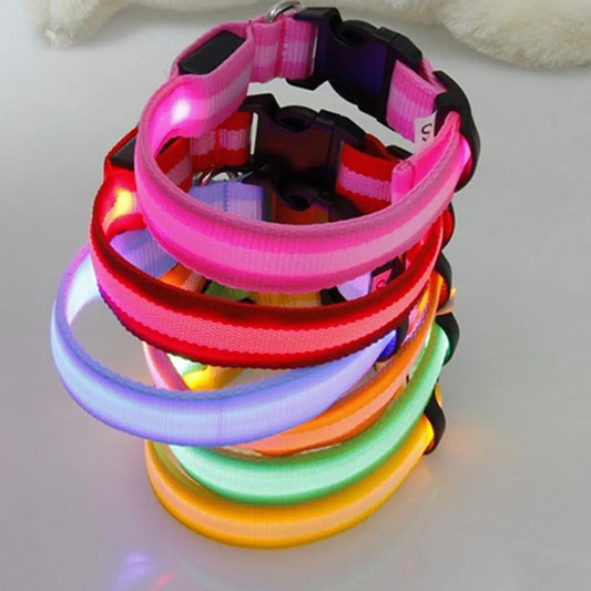 Hund halsband med led ljus