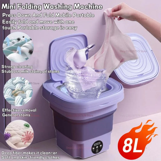 8L portabel mini tvättmaskin vikbar